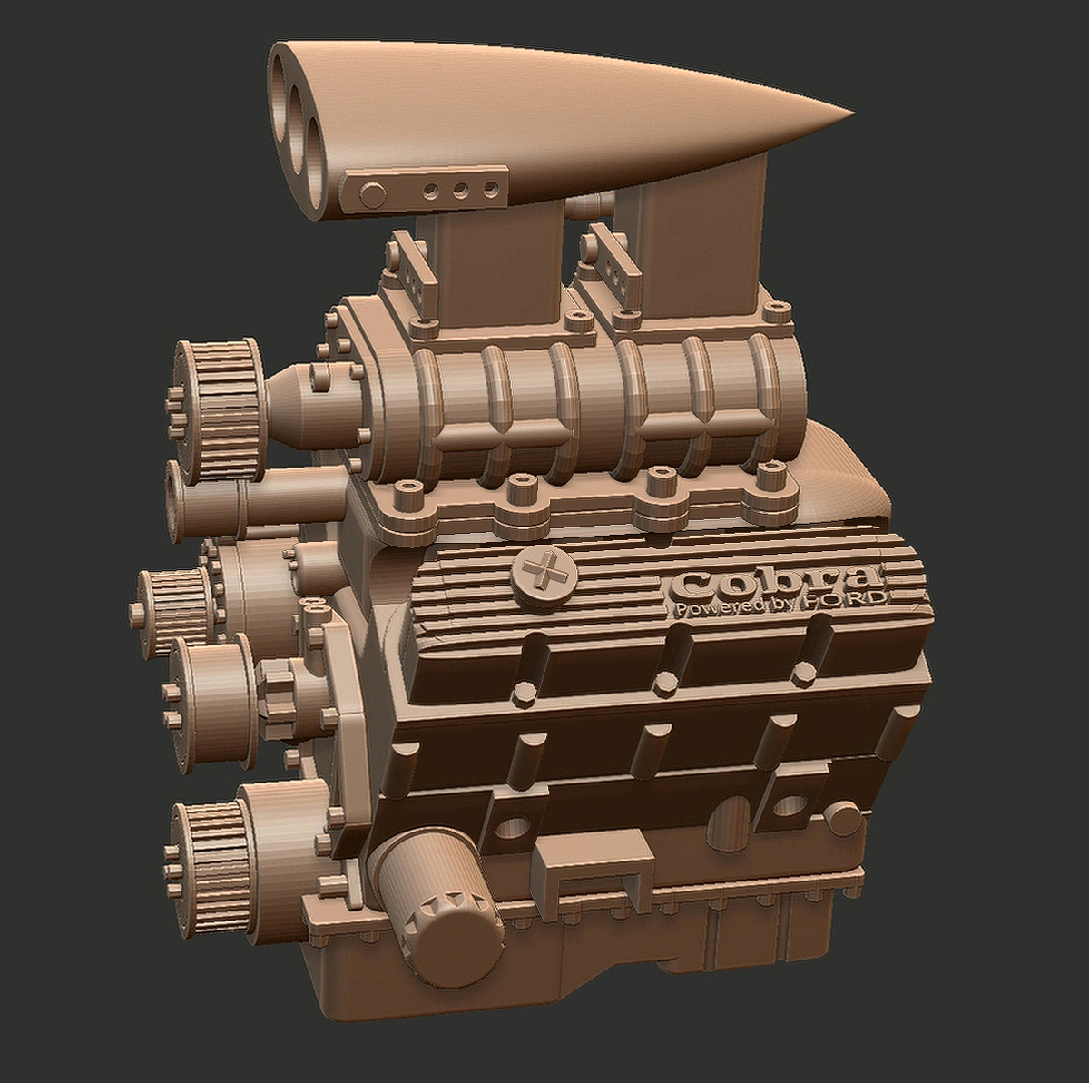 Ford Cobra V8 Engine with Supercharger – 1:24 Scale