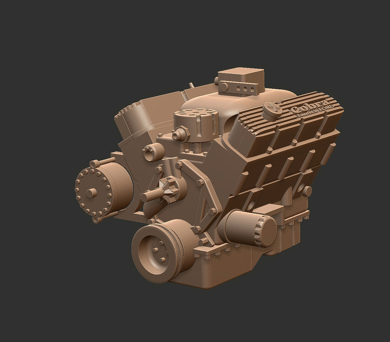 Ford Cobra V8 Engine with Supercharger – 1:24 Scale