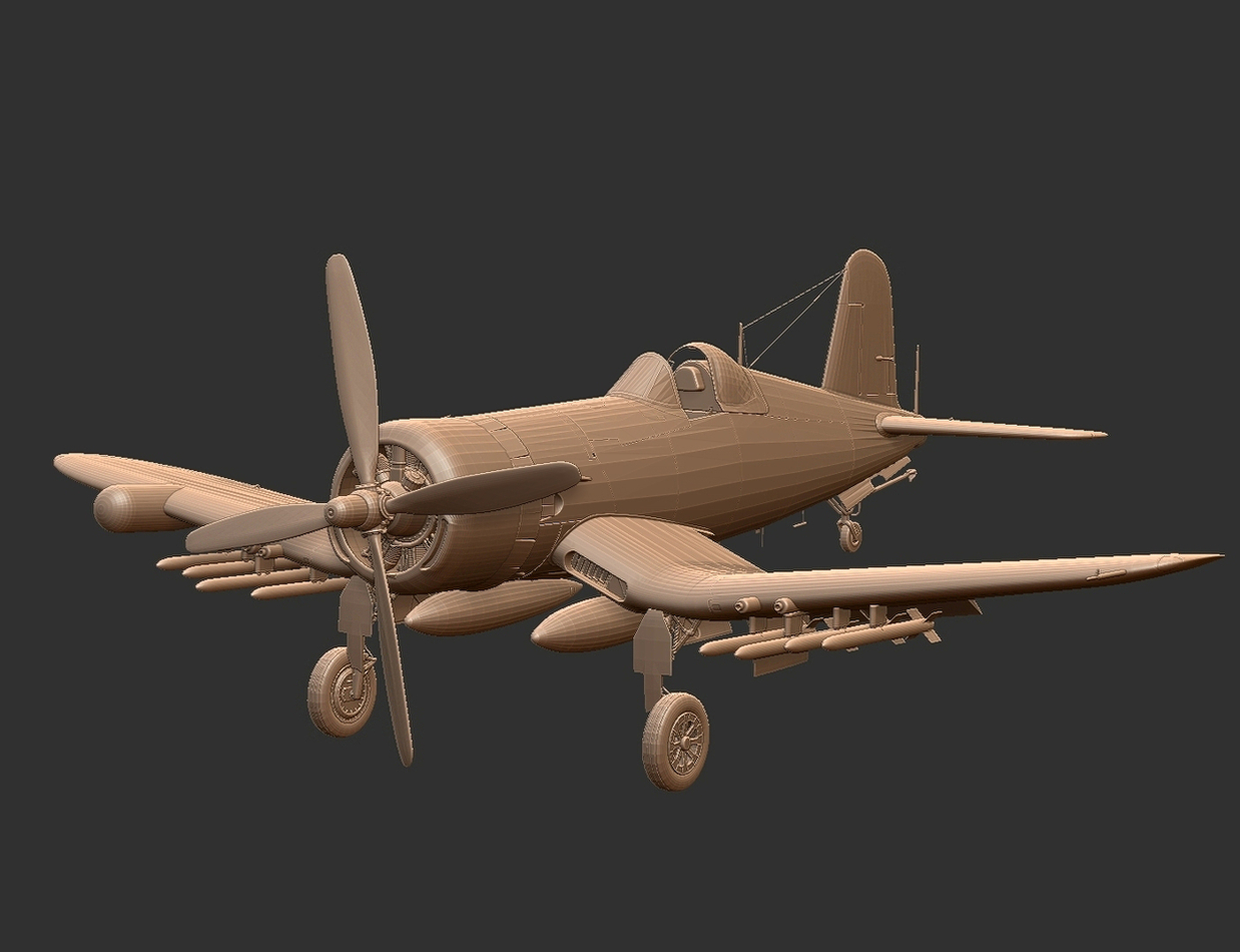 Vought F4U-5N Corsair – WWII Fighter Aircraft STL 3D Print Model