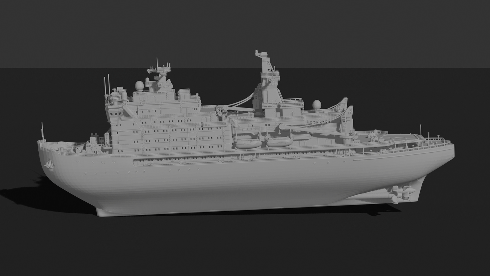 50 Let Pobedy Nuclear Icebreaker STL 3D Print Model