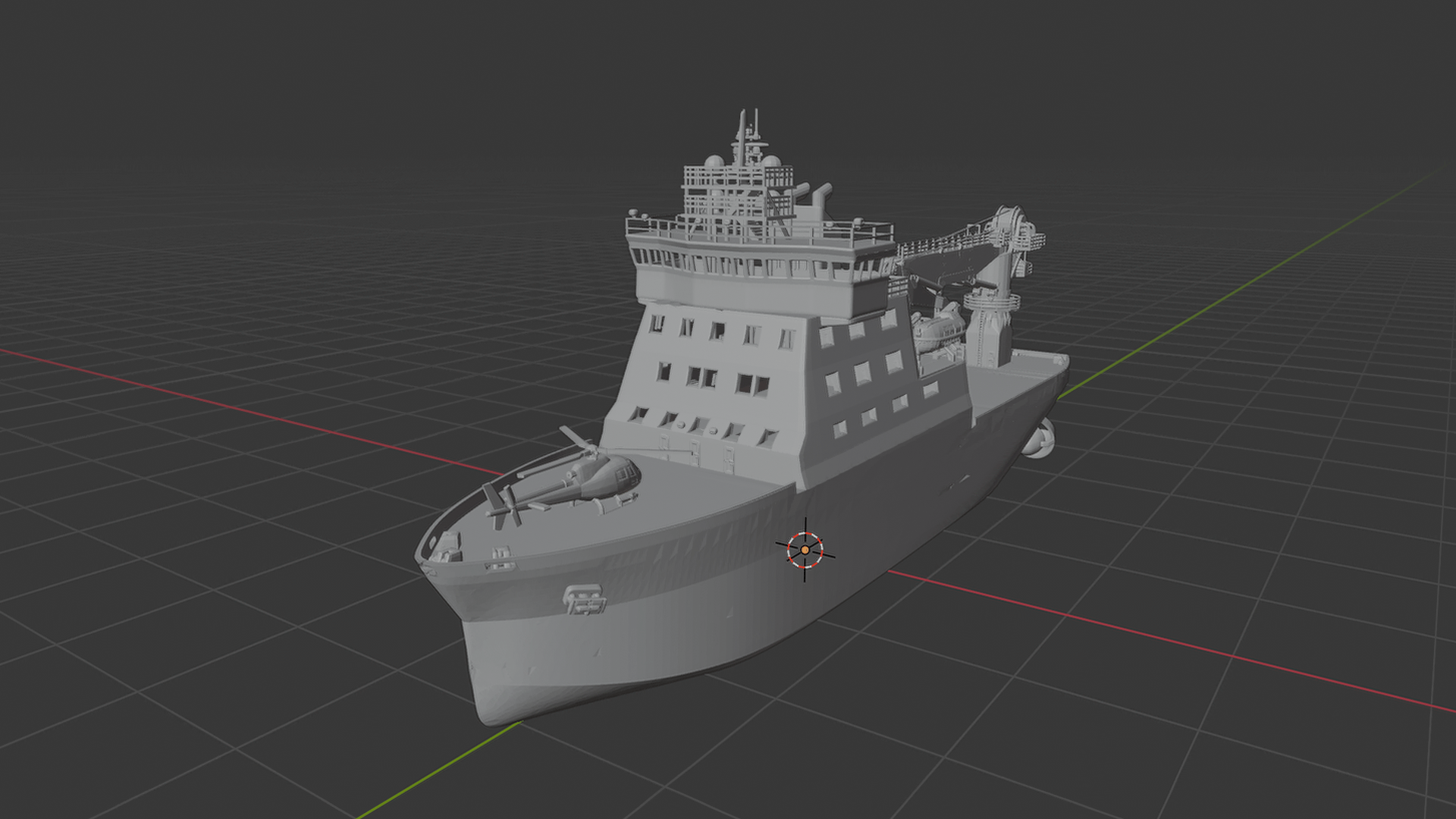 Modern Polar Icebreaker STL 3D Print Model