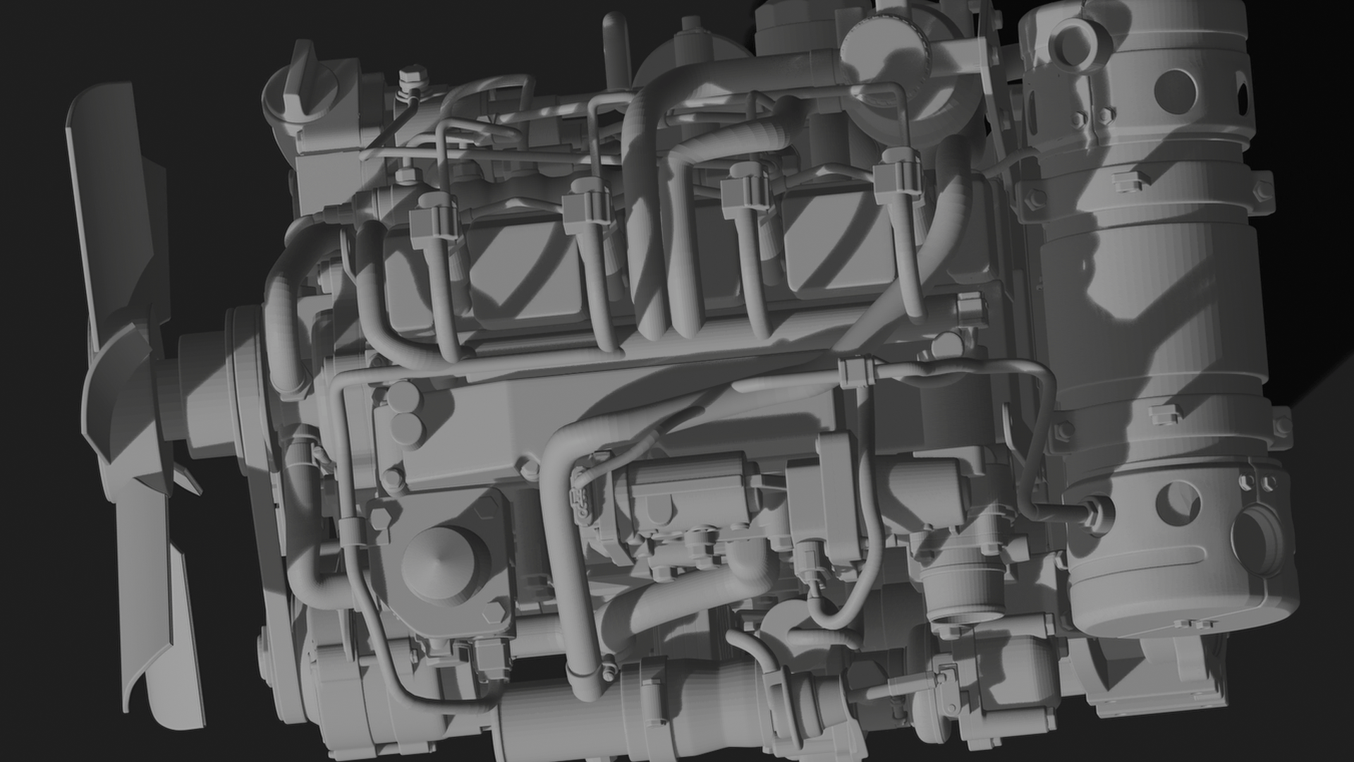 Perkins 1104C 1104D Diesel Engine STL 3D Print Model
