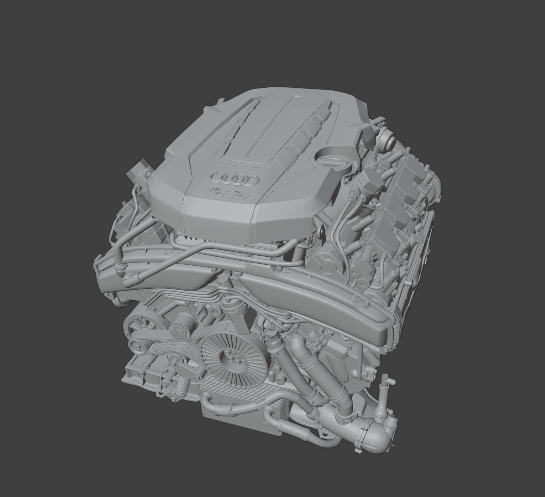 Audi S8 V8 TFSI Engine STL 3D Print Model