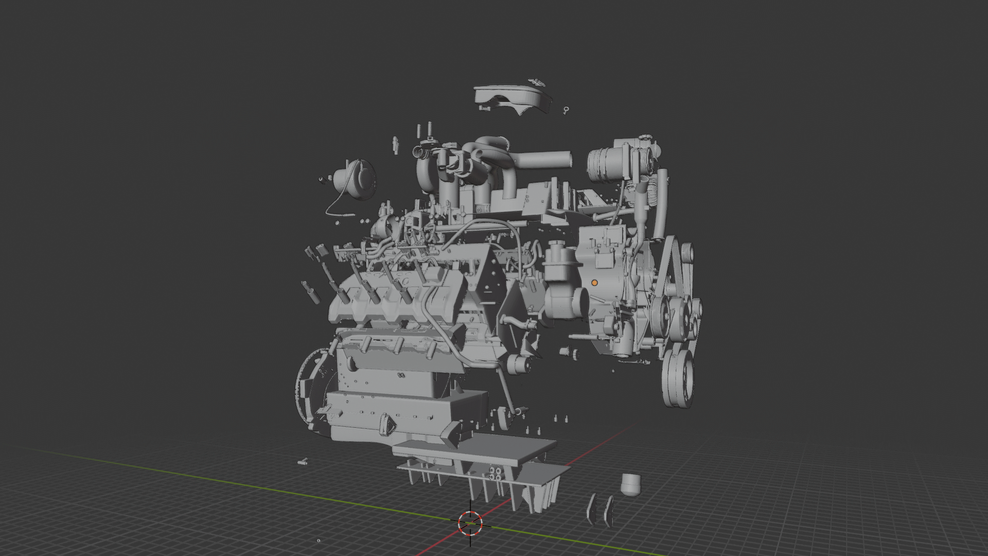 Chevrolet Duramax V8 Turbo Diesel Engine STL 3D Print Model
