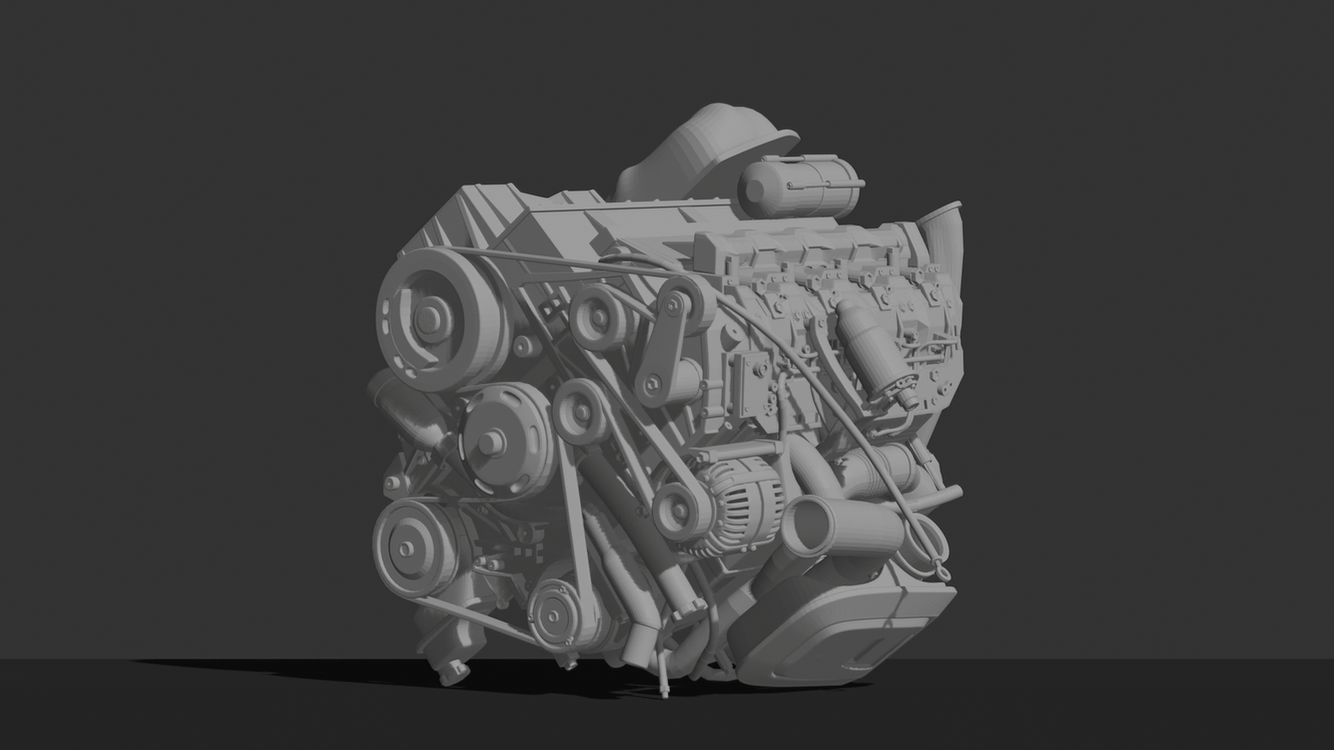 Chevrolet Duramax 6.6L V8 Diesel Engine STL 3D Print Model
