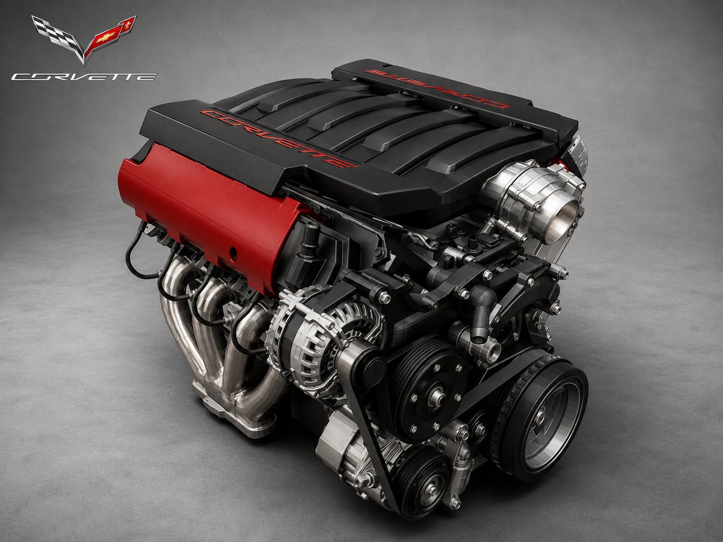 Chevrolet Corvette C7 LT1 LT4 V8 Engine STL 3D Print Model