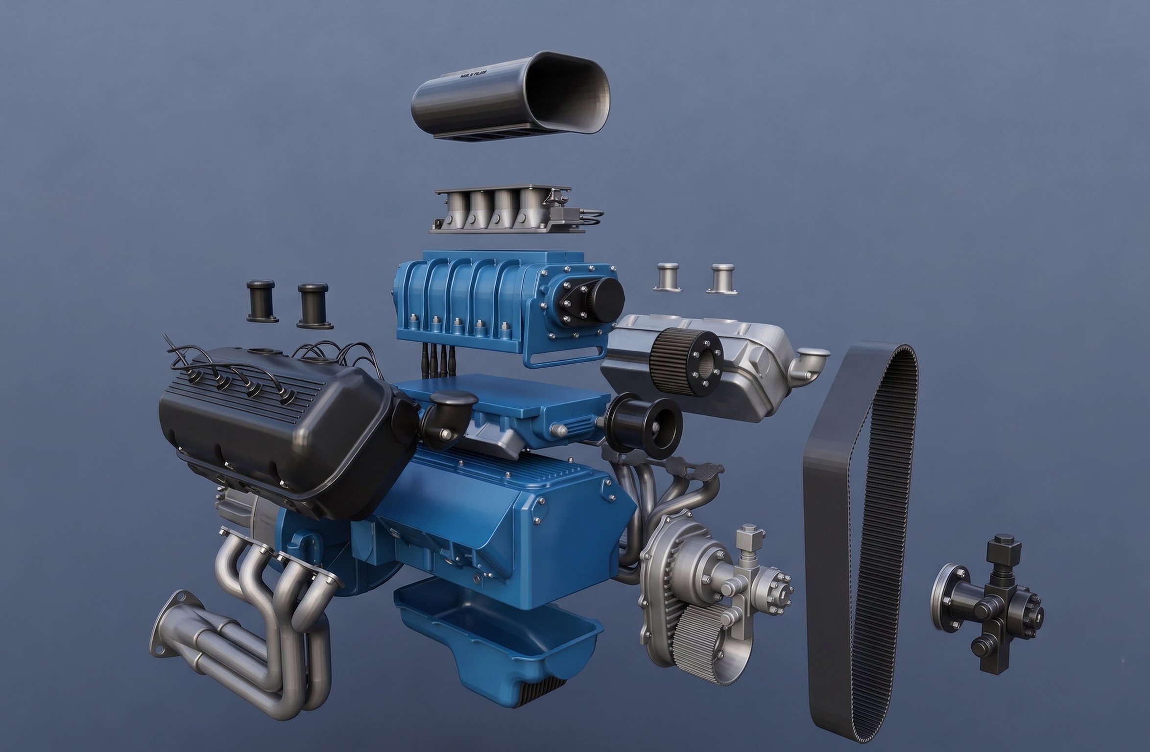 Chrysler 1st Gen HEMI V8 Engine STL 3D Print Model