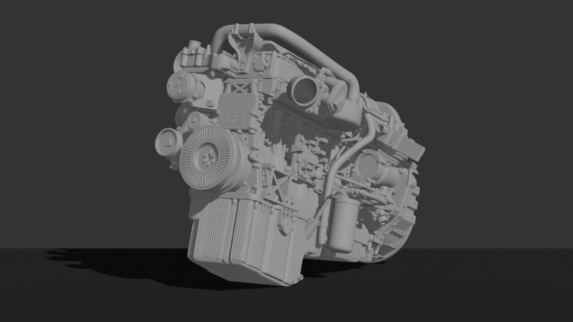 Cummins X12 Engine STL 3D Print Model