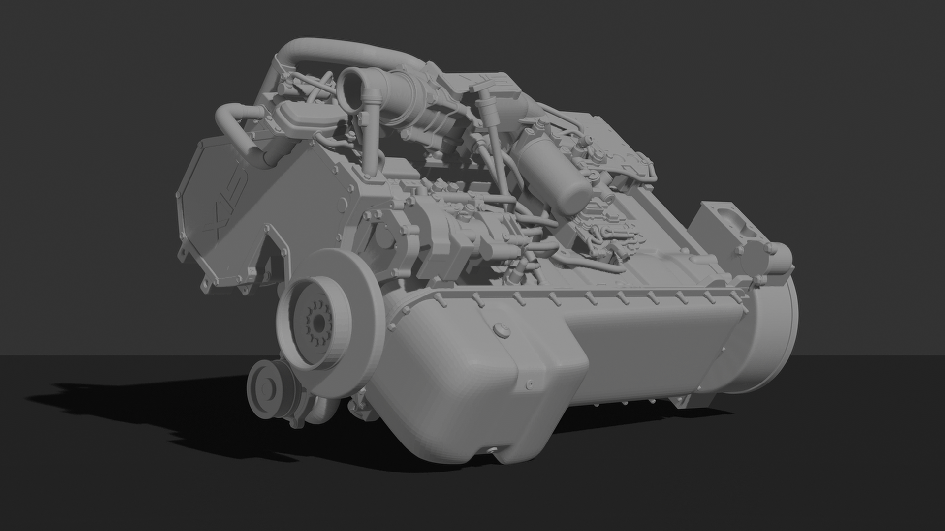 Cummins X15 Truck Engine STL 3D Print Model