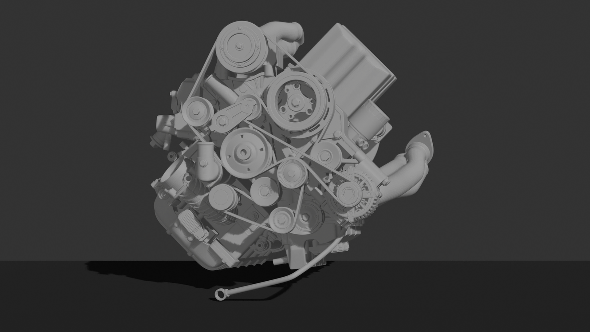 Dodge Challenger Demon HEMI V8 Engine STL 3D Print Model
