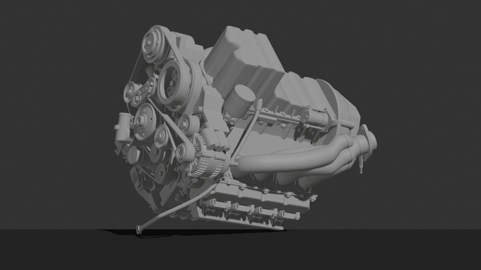 Dodge Challenger Demon HEMI V8 Engine STL 3D Print Model