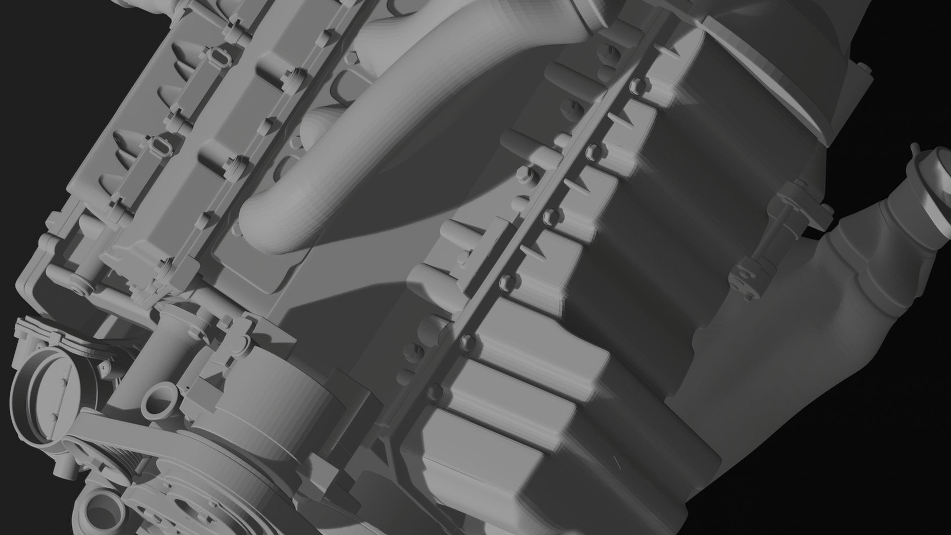 Dodge Challenger Demon HEMI V8 Engine STL 3D Print Model