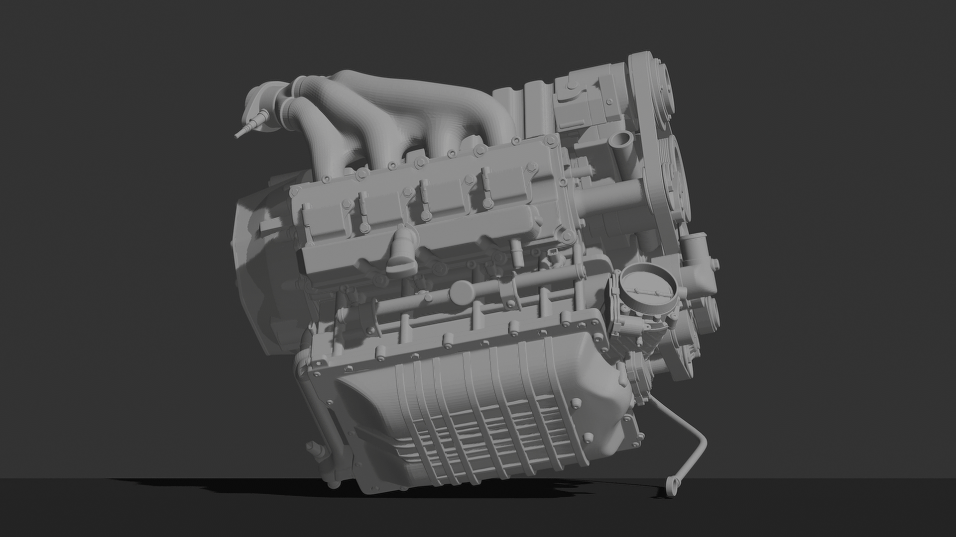 Dodge Challenger Demon HEMI V8 Engine STL 3D Print Model