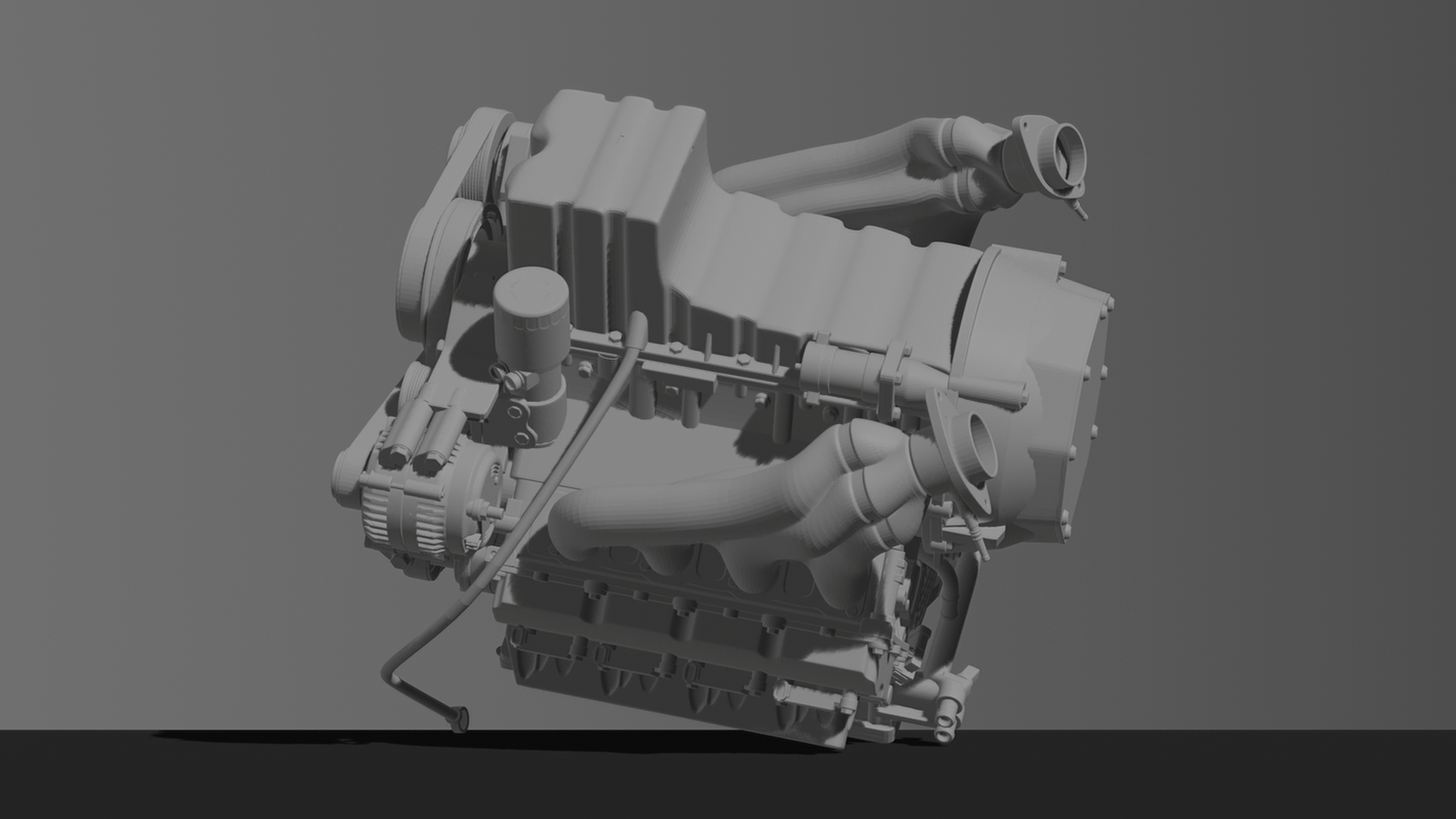 Dodge Challenger Demon HEMI V8 Engine STL 3D Print Model