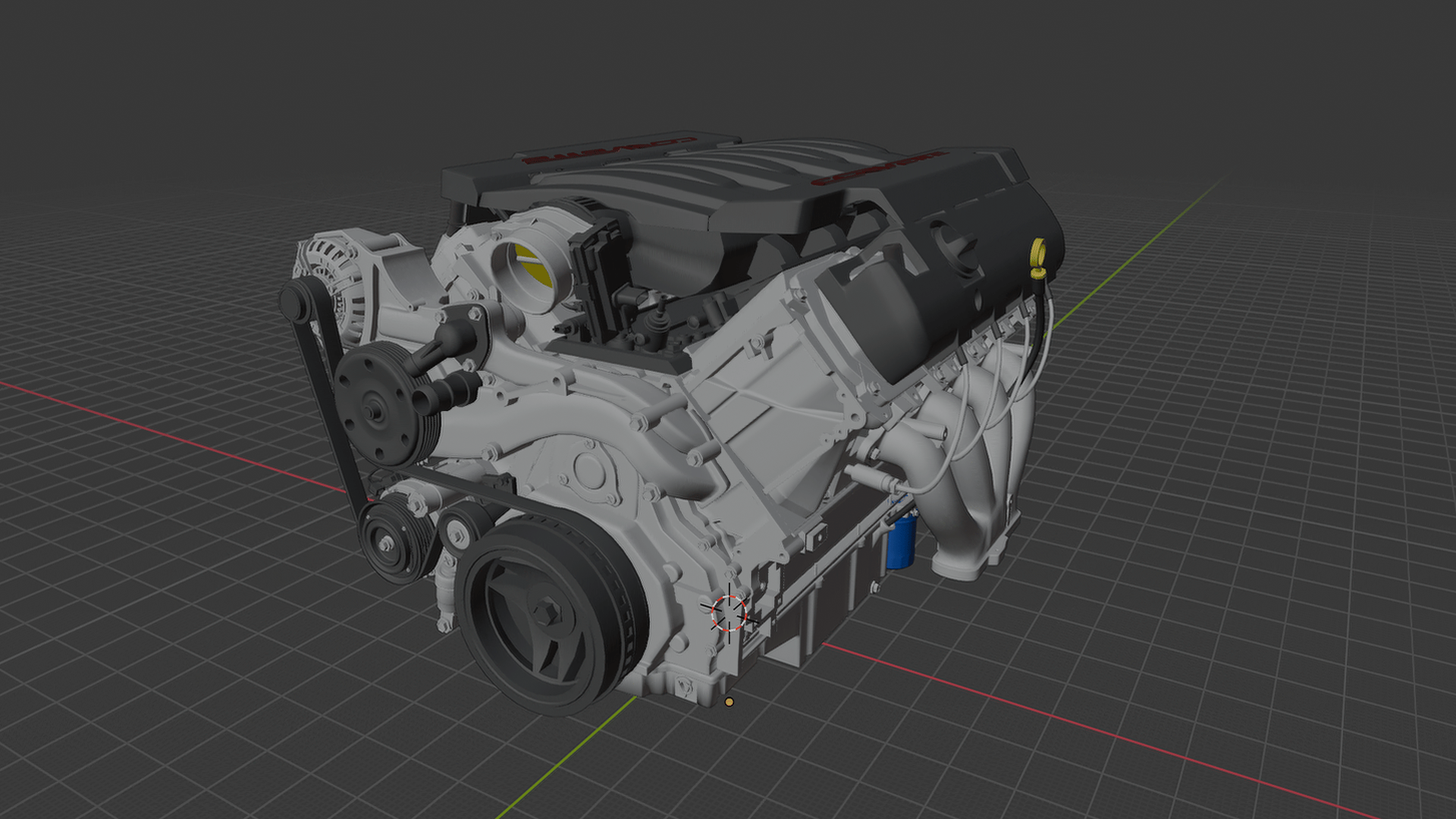 General Motors LT1 6.2L V8 Engine STL 3D Print Model