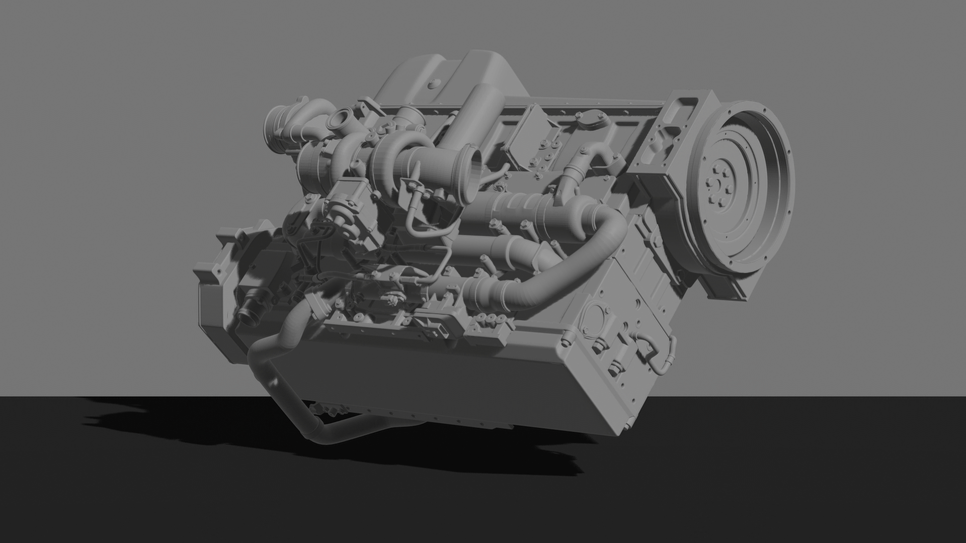 MAN D2868 Diesel Engine STL 3D Print Model
