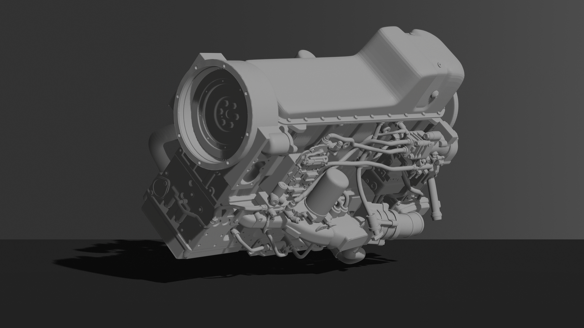 MAN D2868 Diesel Engine STL 3D Print Model