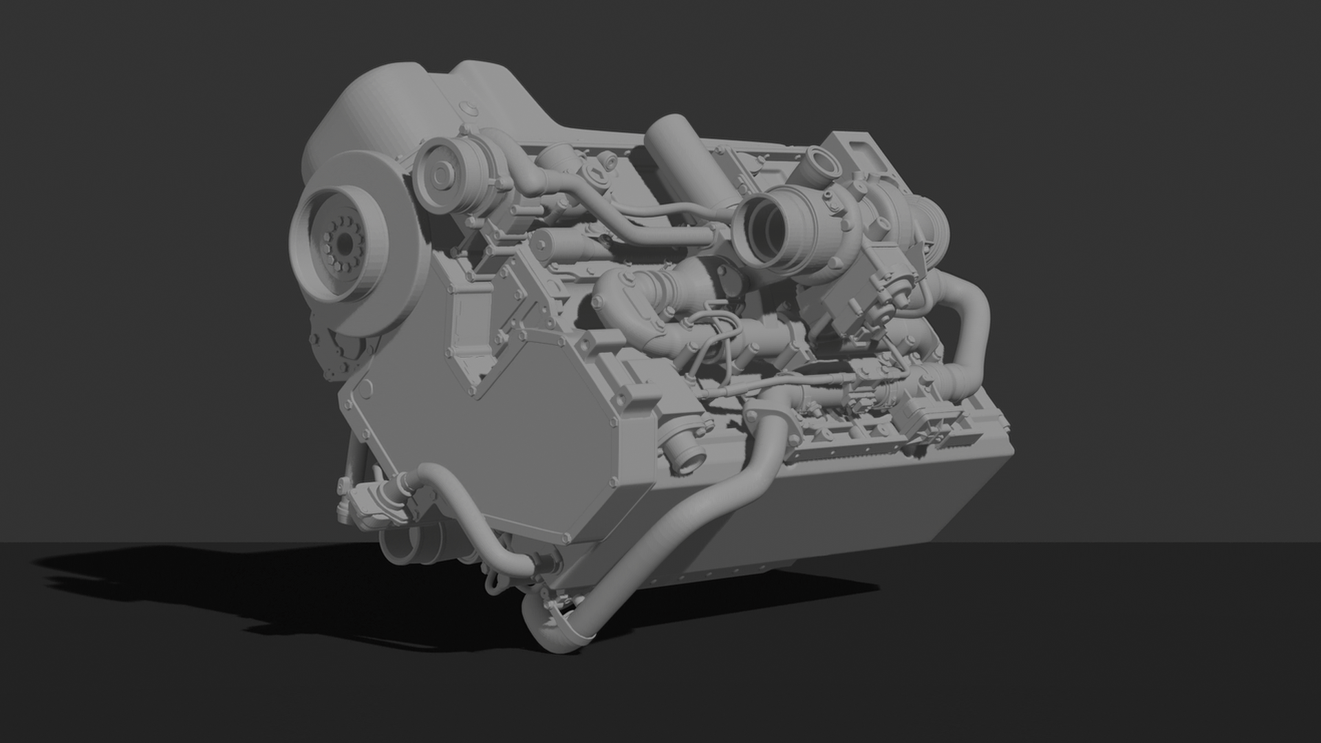 MAN D2868 Diesel Engine STL 3D Print Model