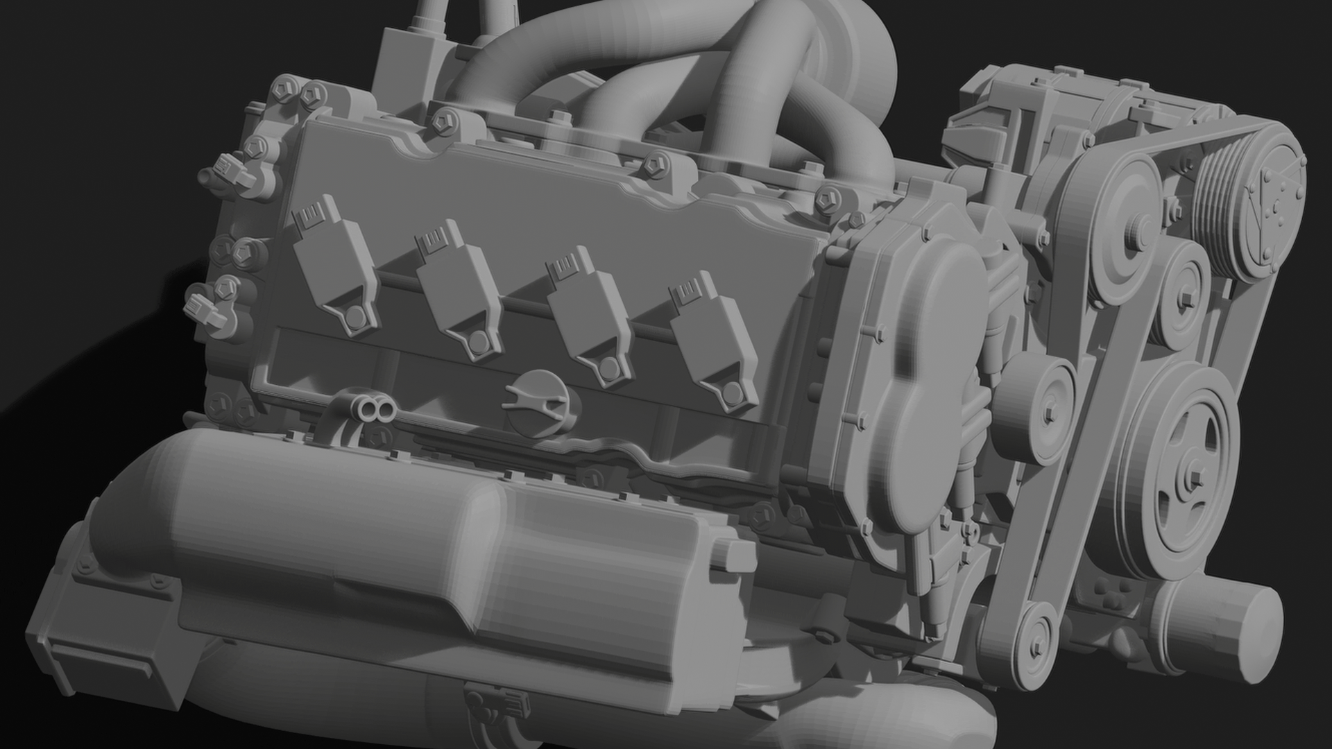 Nissan QR25DE Engine STL 3D Print Model