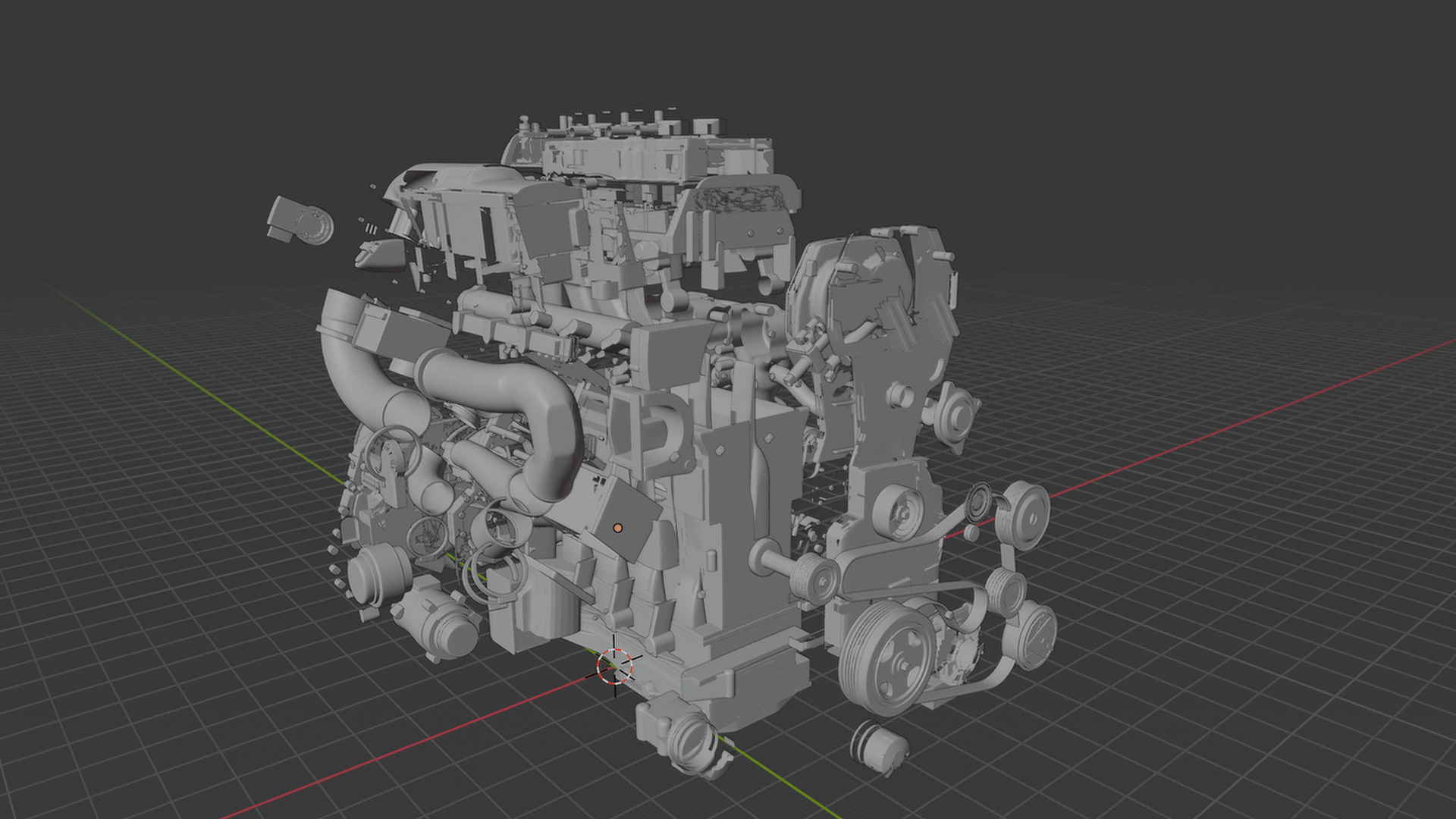 Nissan Altima Hybrid 4-Cylinder Engine STL 3D Print Model