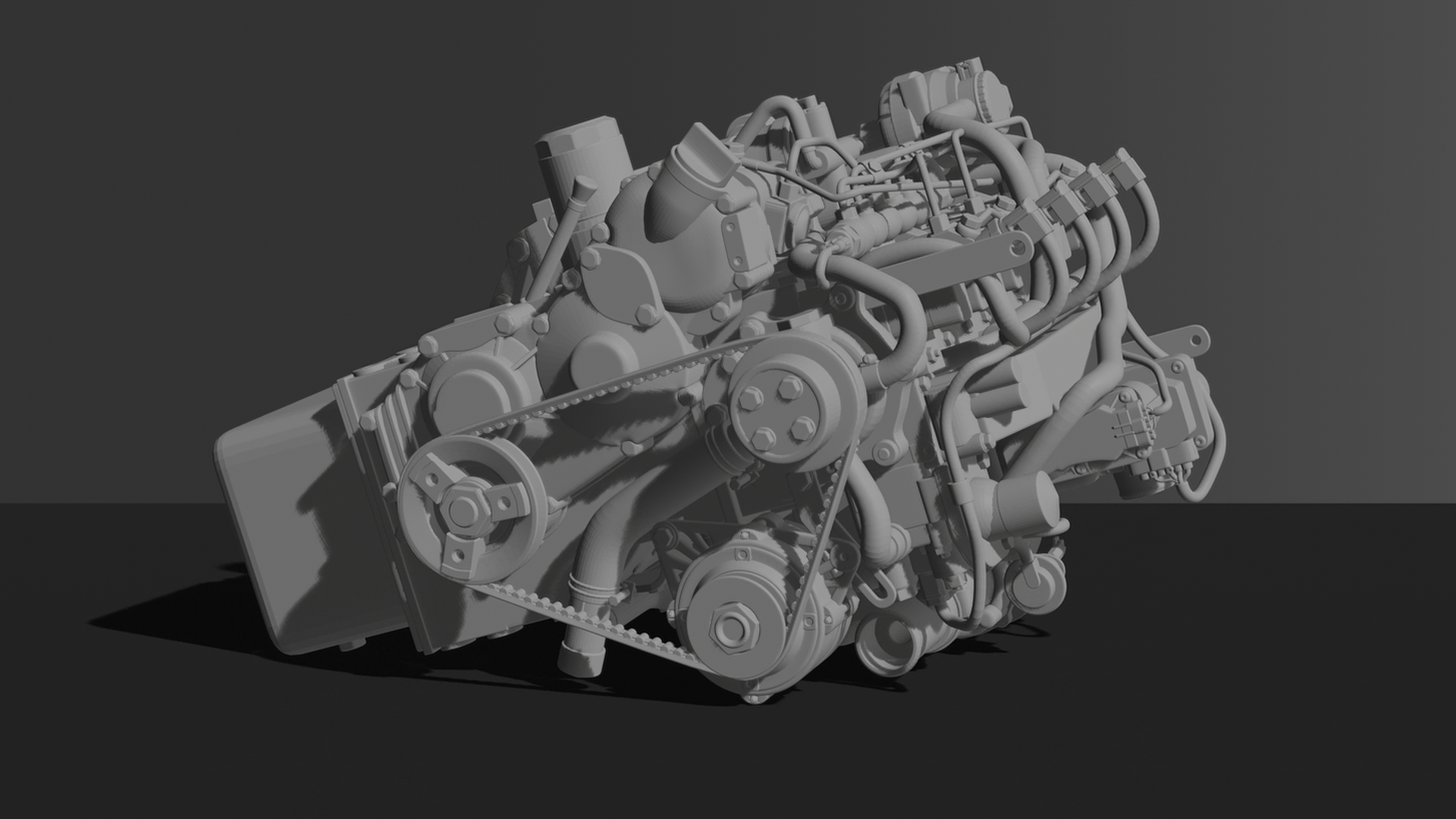 Perkins 1004-40 Diesel Engine STL 3D Print Model
