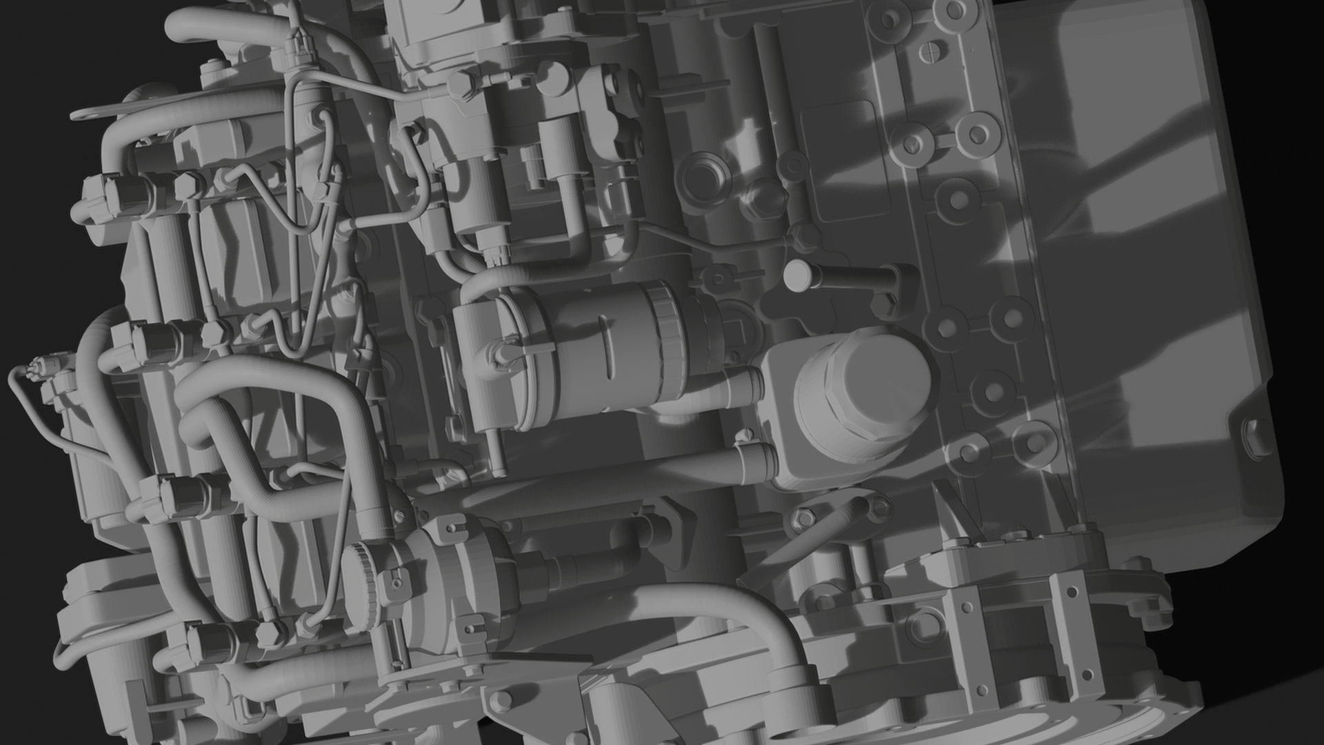 Perkins 1004-40 Diesel Engine STL 3D Print Model