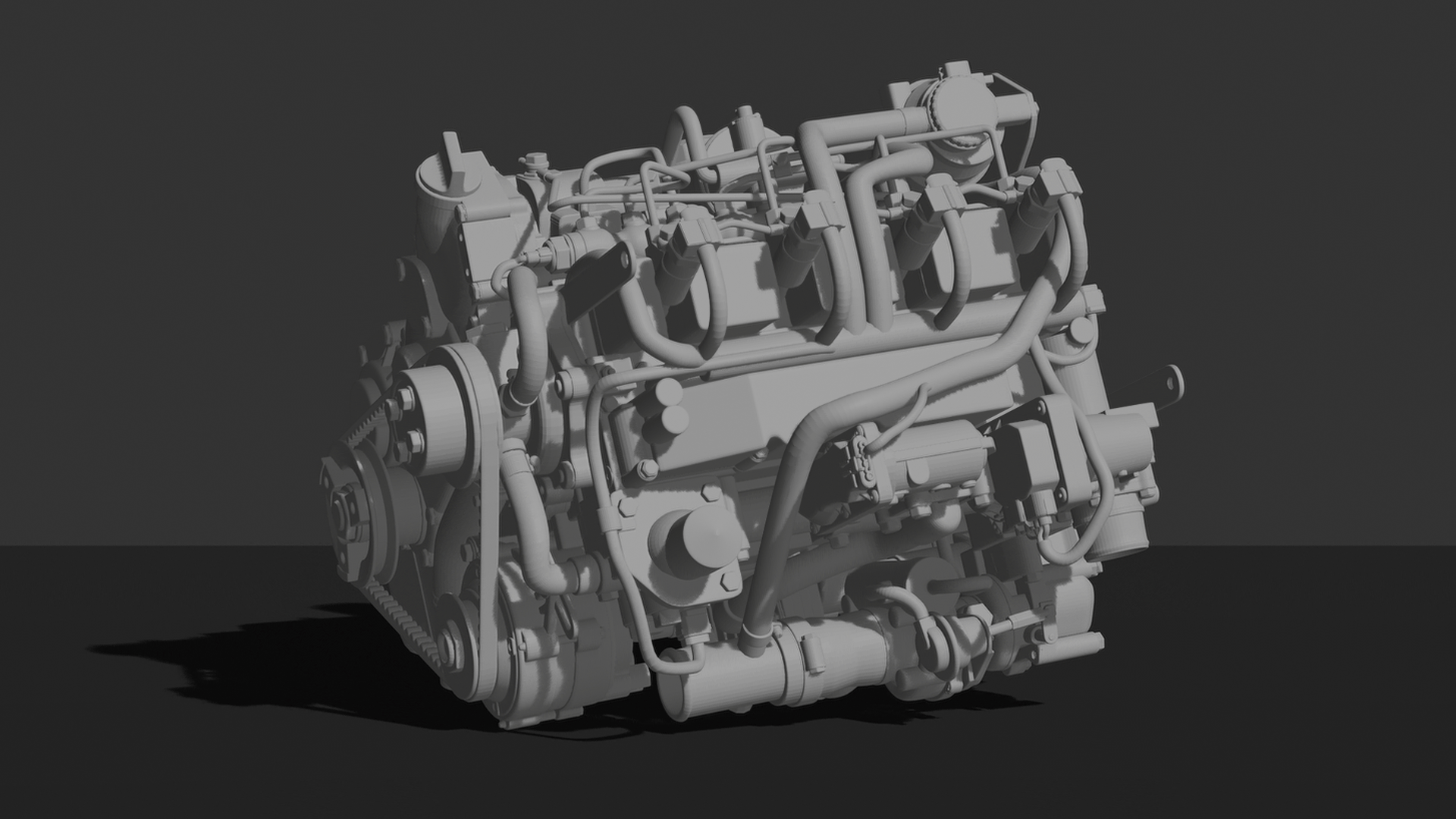 Perkins 1004-40 Diesel Engine STL 3D Print Model
