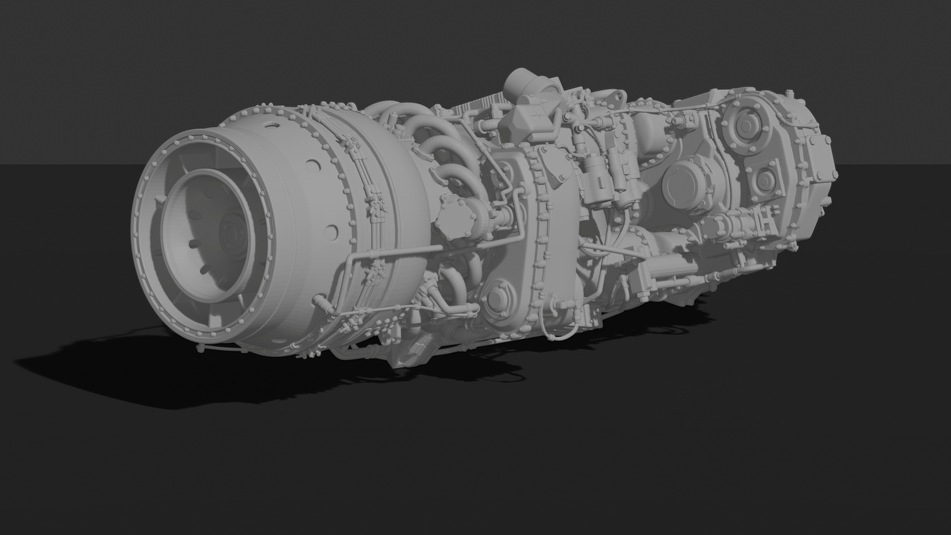 Pratt & Whitney PW100 Turboprop Engine STL 3D Print Model