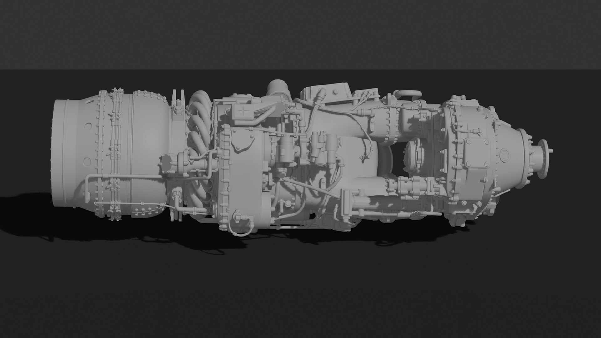 Pratt & Whitney PW100 Turboprop Engine STL 3D Print Model