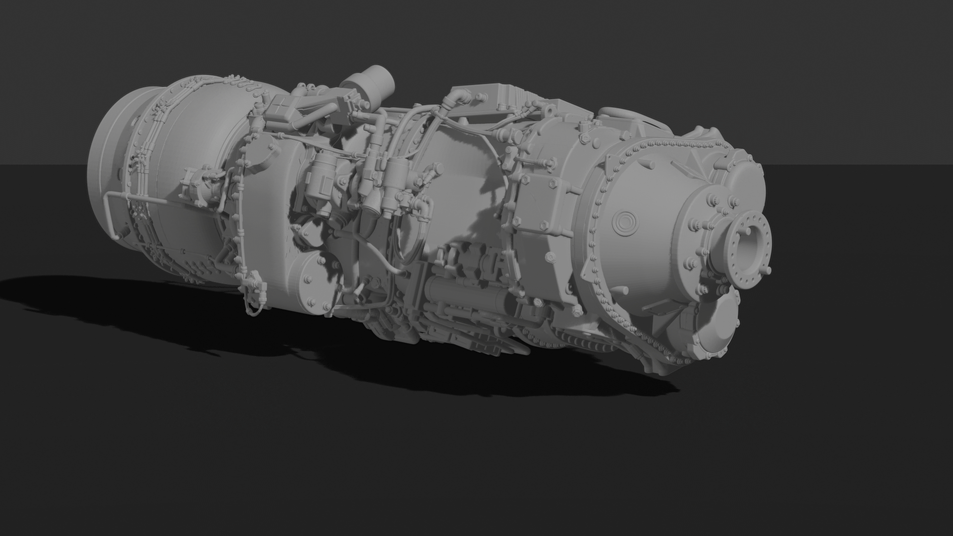 Pratt & Whitney PW100 Turboprop Engine STL 3D Print Model