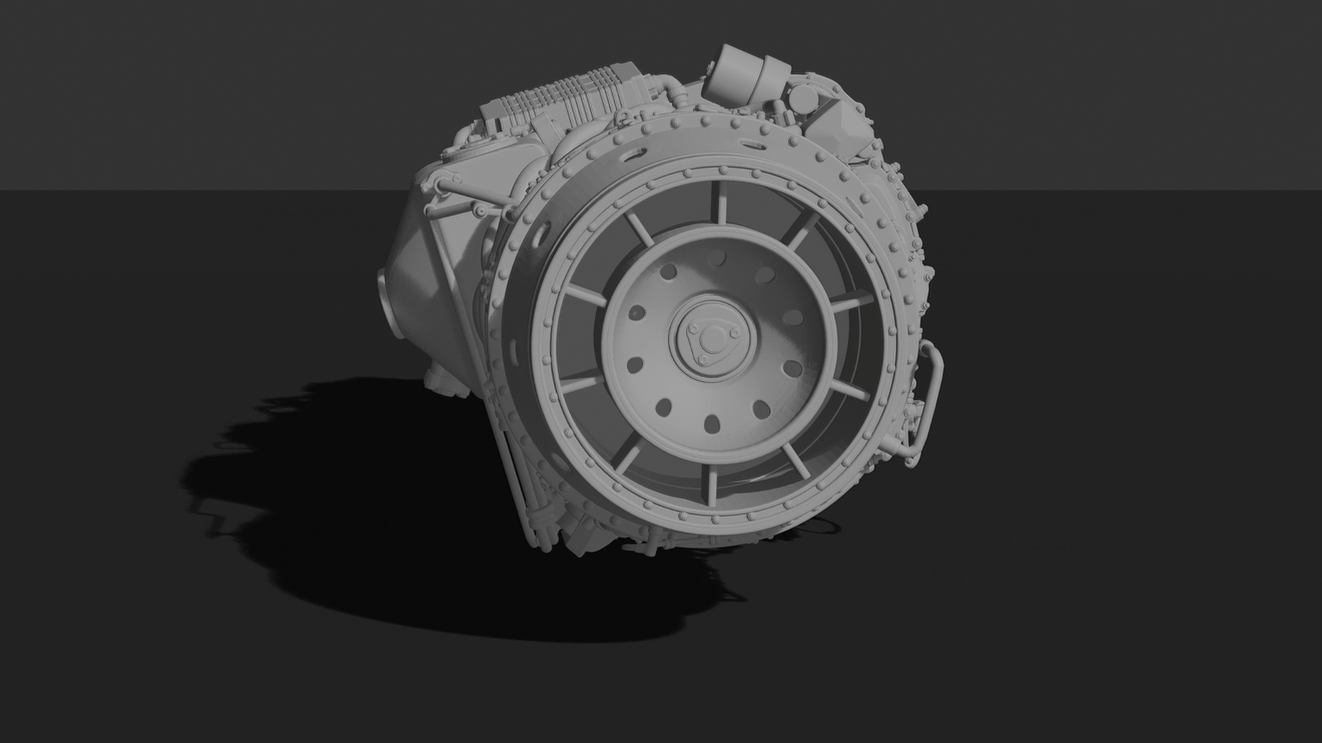Pratt & Whitney PW100 Turboprop Engine STL 3D Print Model
