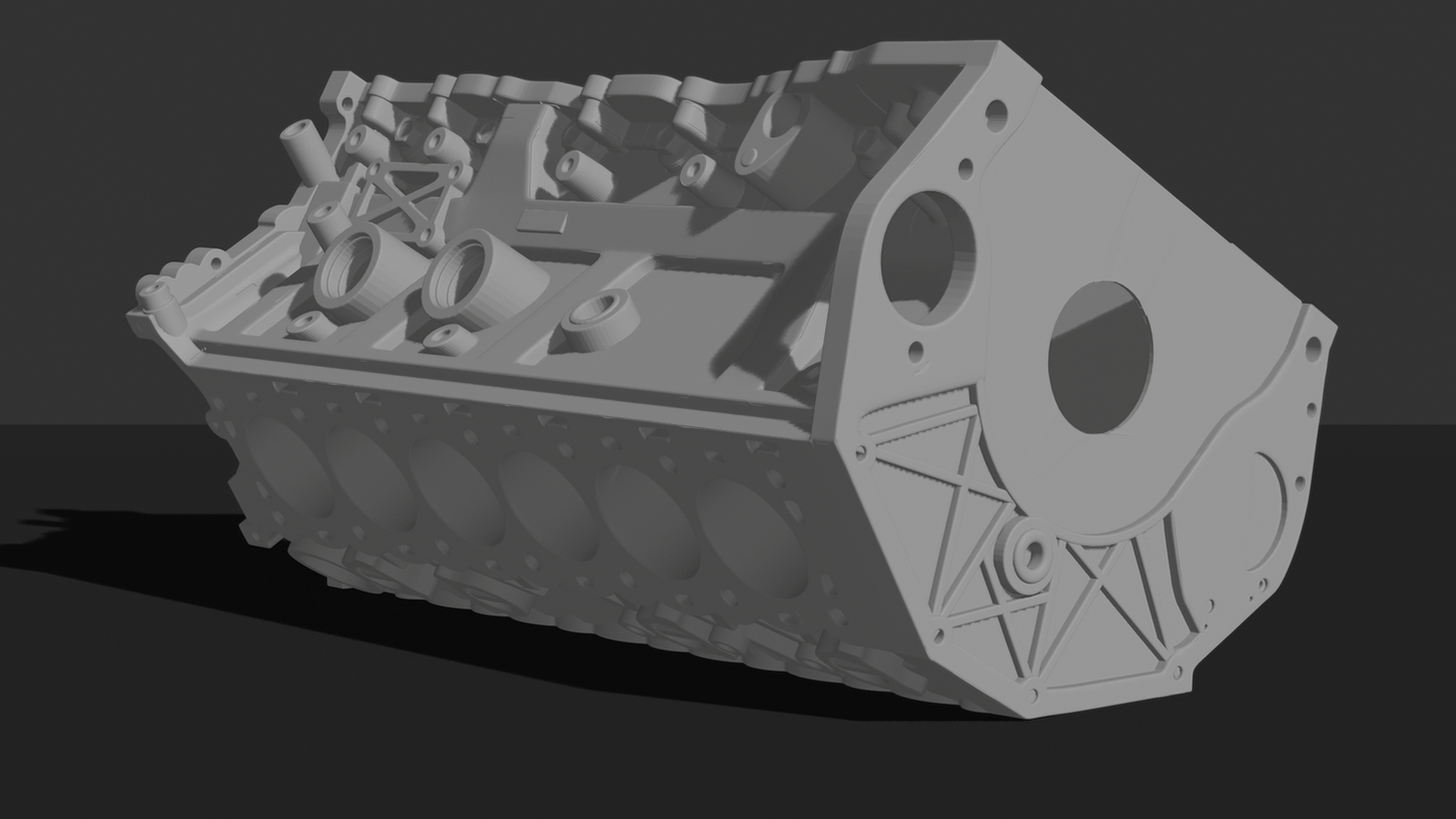 V12 Engine Block STL 3D Print Model