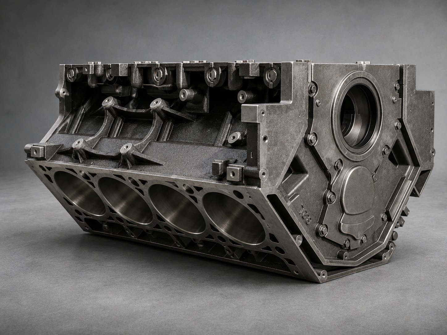 V8 Engine Block Cross-Section V2 STL 3D Print Model