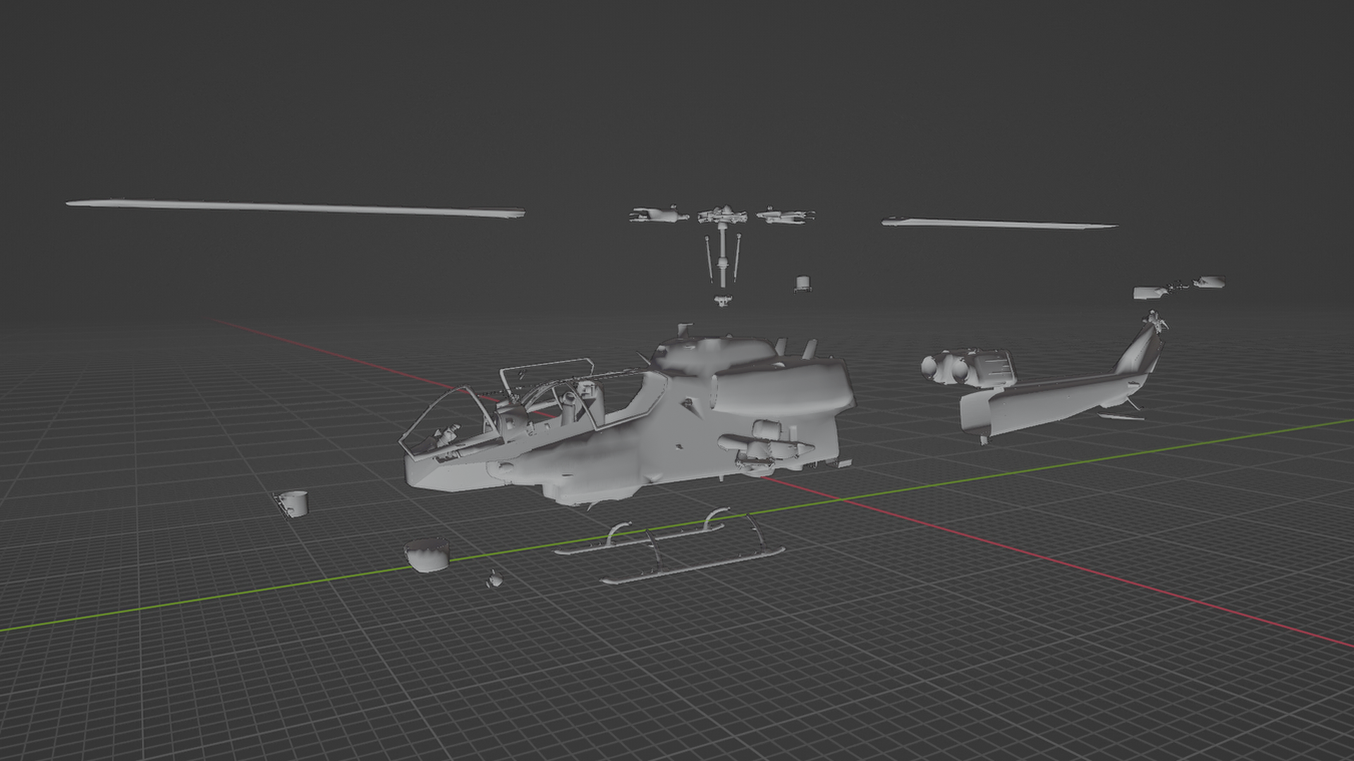 Bell AH-1W SuperCobra Helicopter STL 3D Print Model