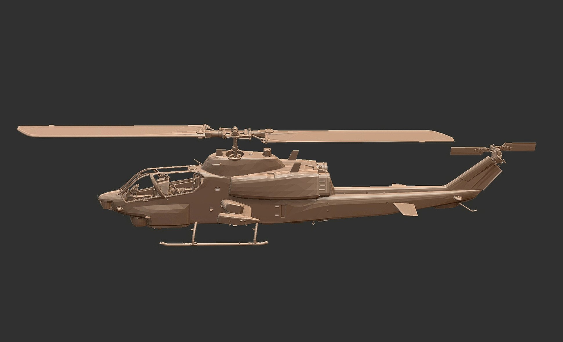 Bell AH-1W SuperCobra Helicopter STL 3D Print Model