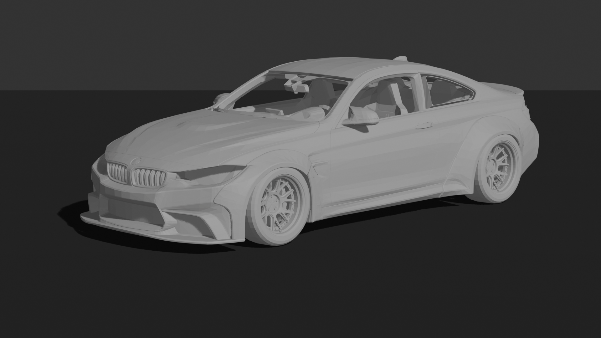 BMW M4 F82 2014 LB Works Widebody STL 3D Print Model