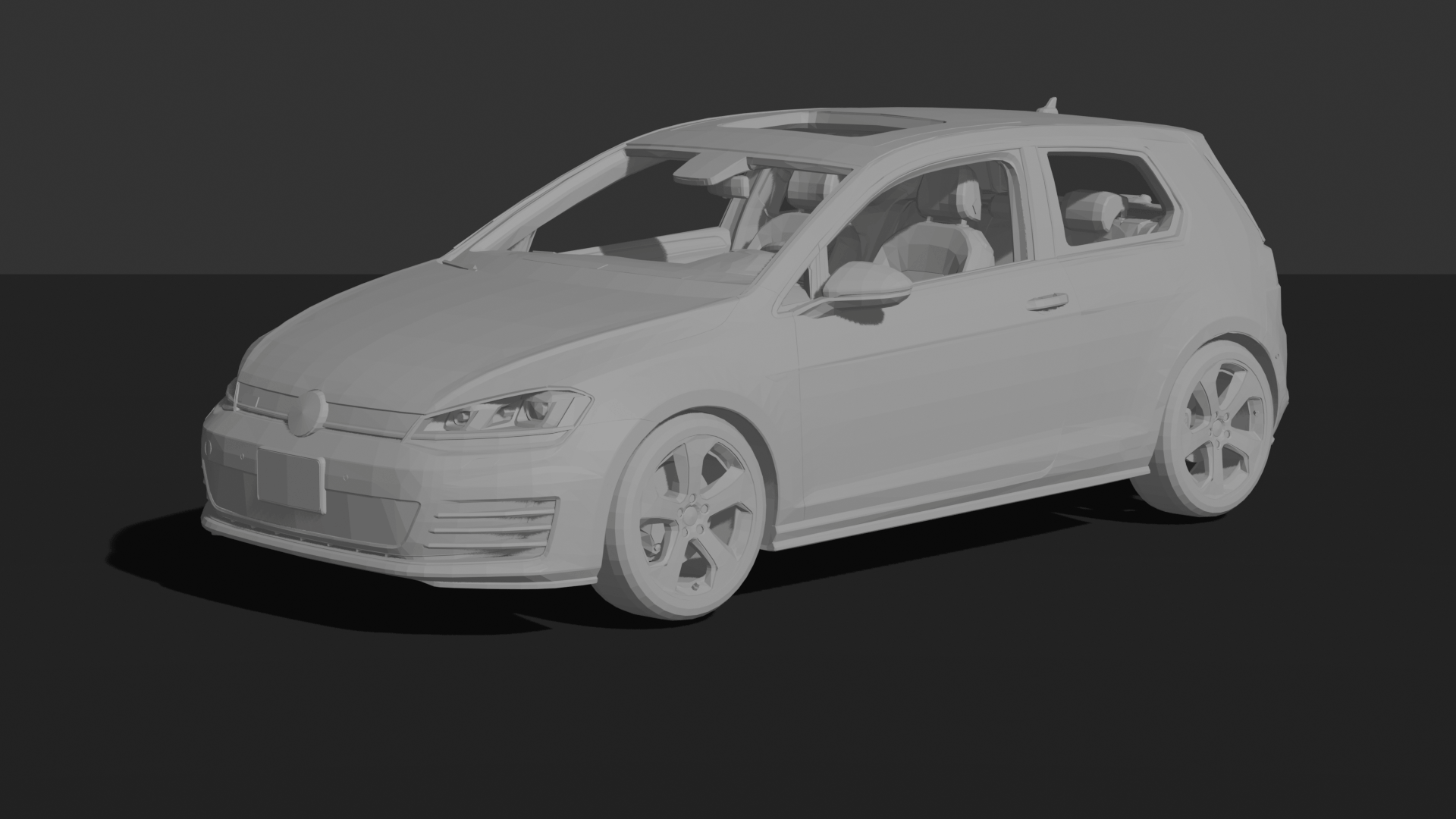 Volkswagen Golf GTI Mk7 2014 STL 3D Print Model