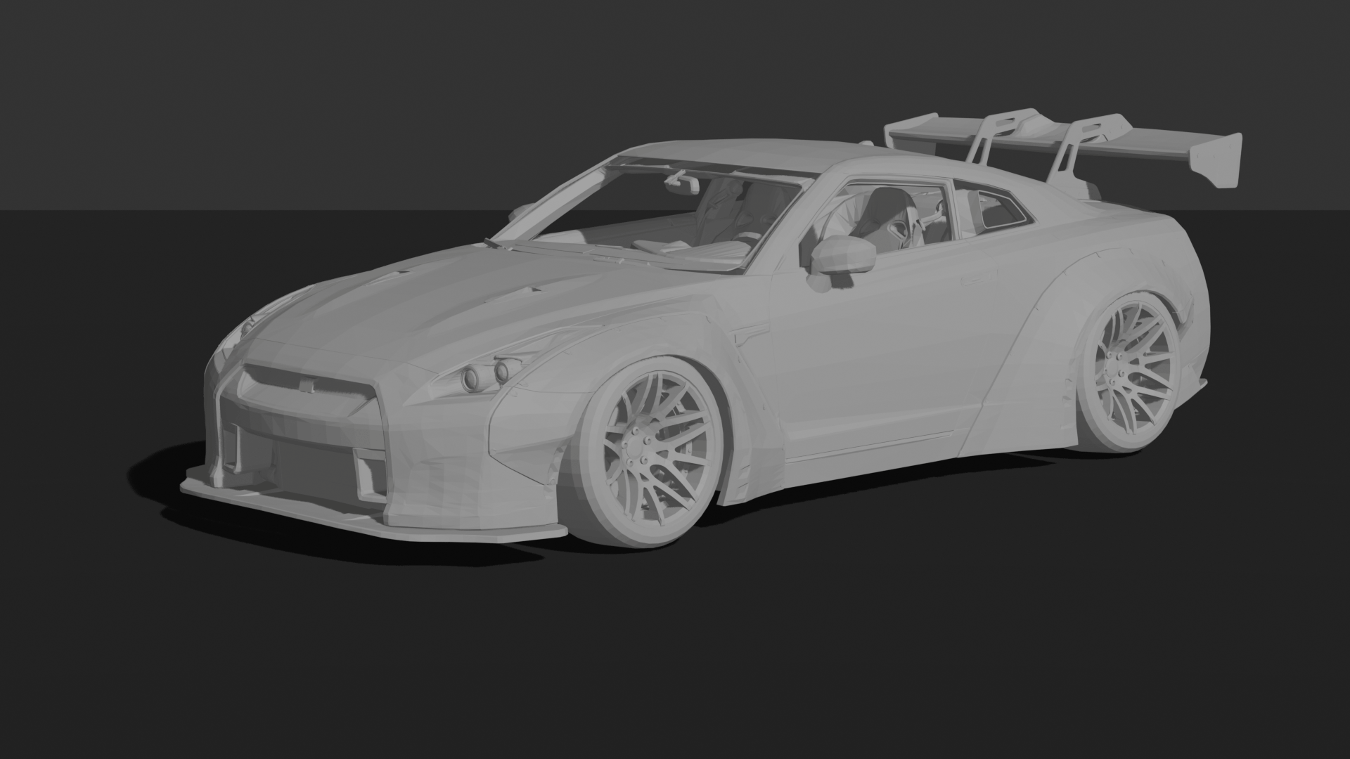 Nissan GT-R R35 LB Works Ver-1 Wing STL 3D Print Model