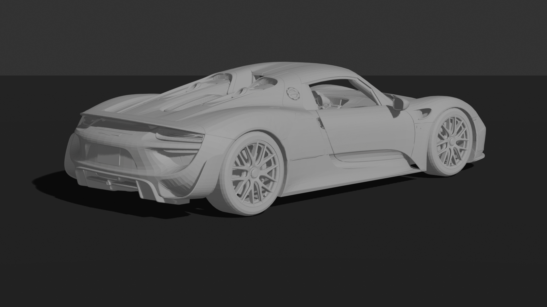Porsche 918 Spyder 2015 Weissach Package STL 3D Print Model