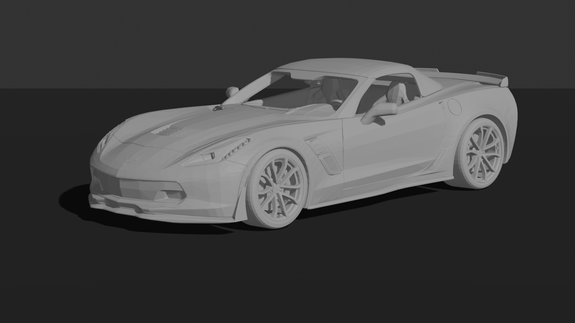Chevrolet Corvette Grand Sport 2017 Convertible STL 3D Print Model