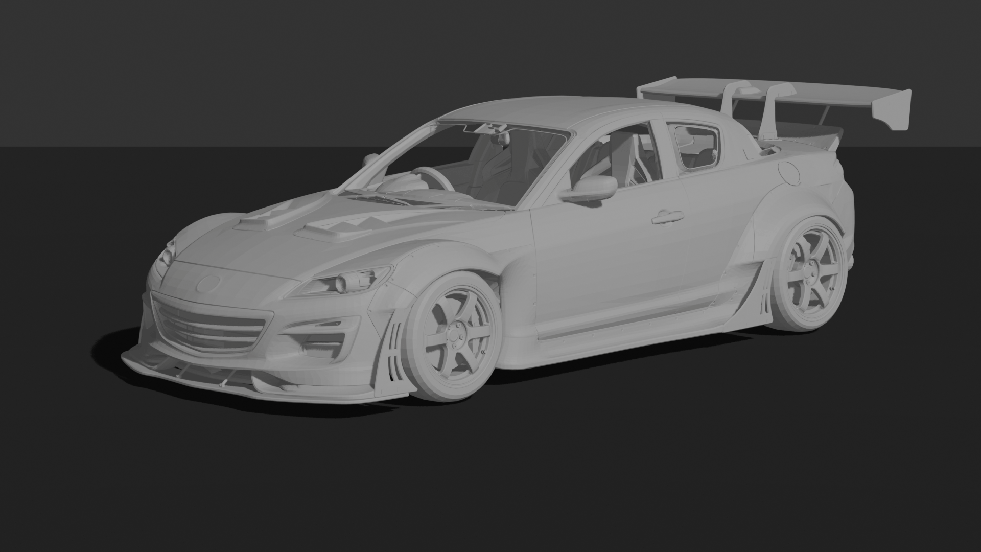 Mazda RX-8 Rocket Bunny STL 3D Print Model