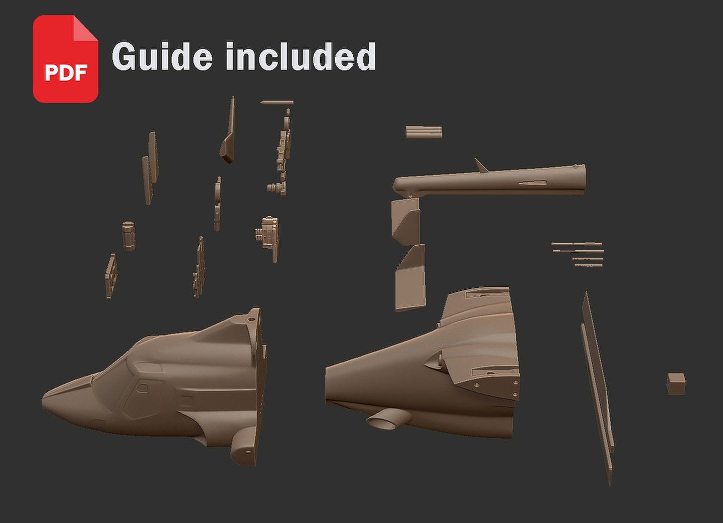 Bell 222 Airwolf Helicopter STL 3D Print Model