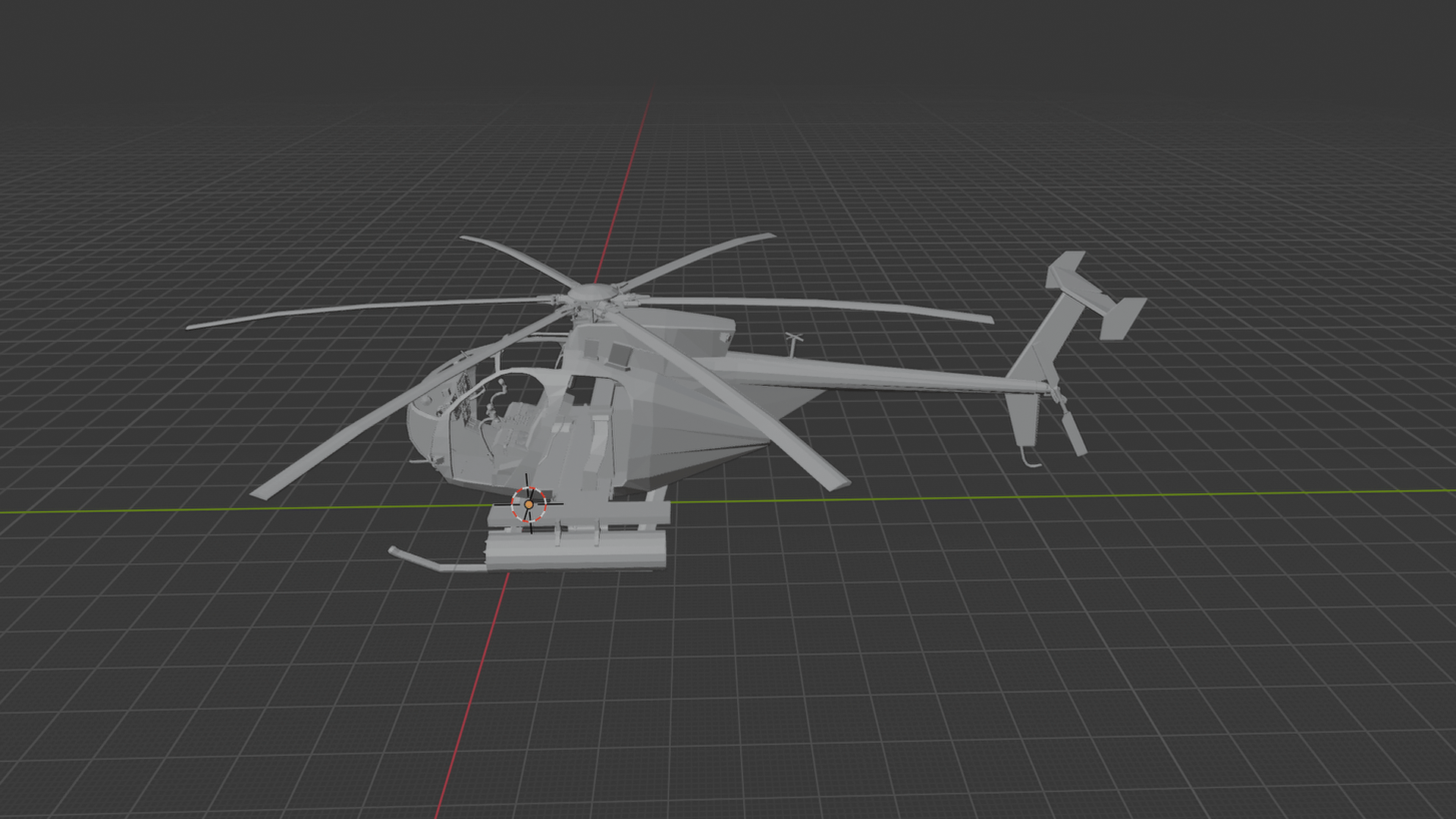MH-6 Little Bird Helicopter STL 3D Print Model