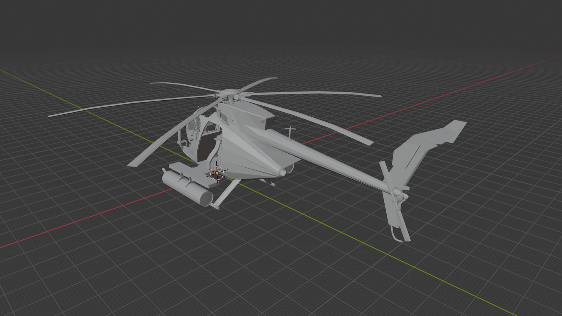 MH-6 Little Bird Helicopter STL 3D Print Model