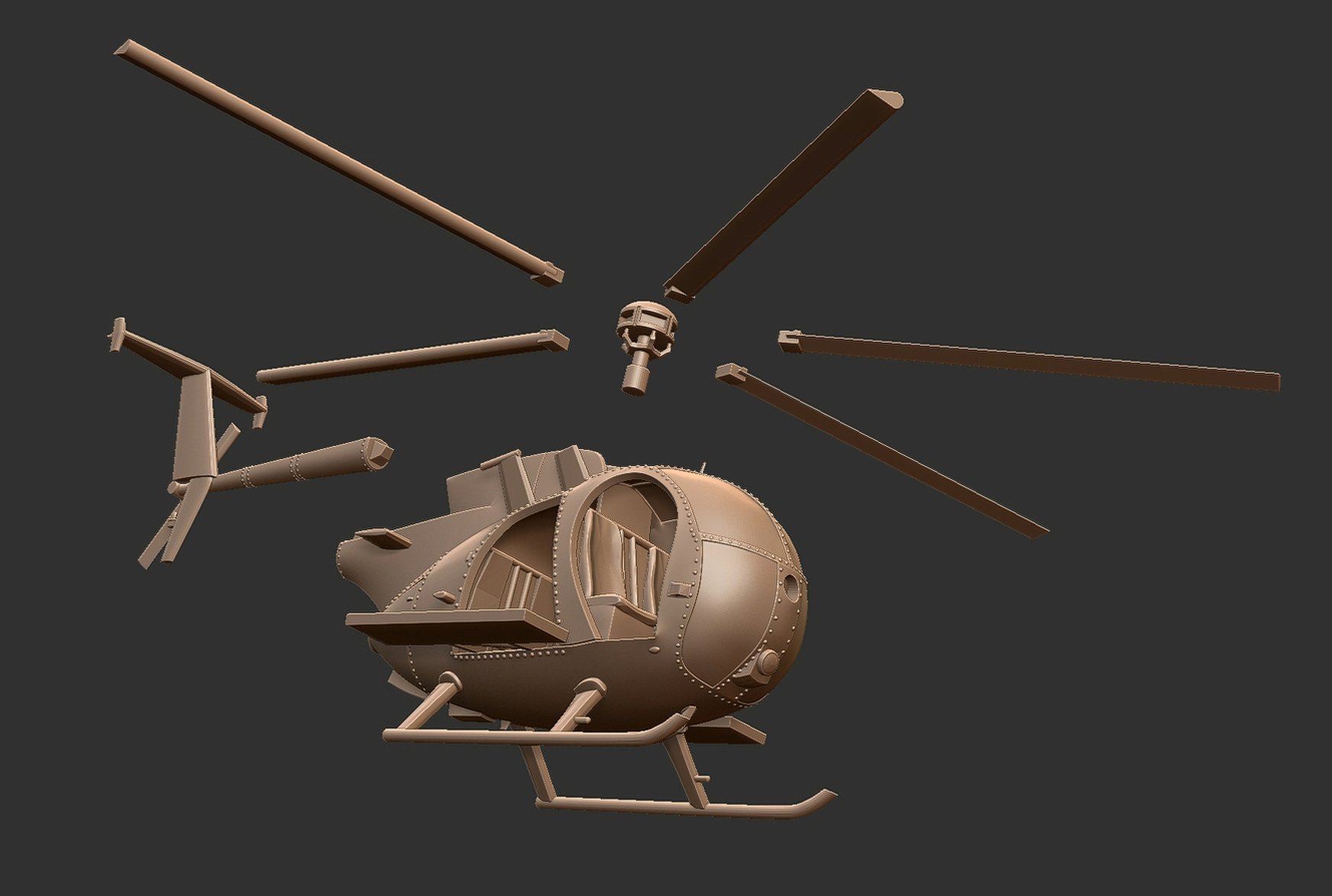 MD Helicopters MH-6 Little Bird SOAR STL 3D Print Model