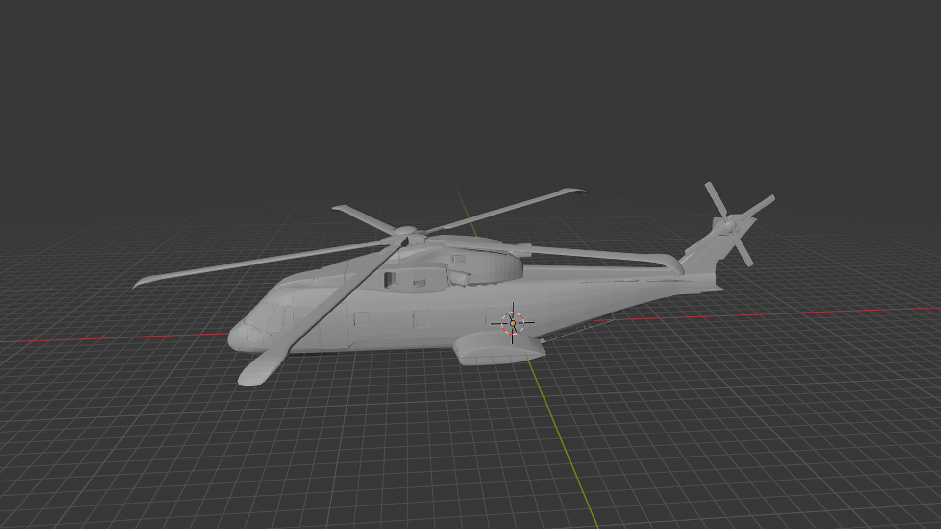Leonardo AW101 Merlin Mk2 Helicopter STL 3D Print Model