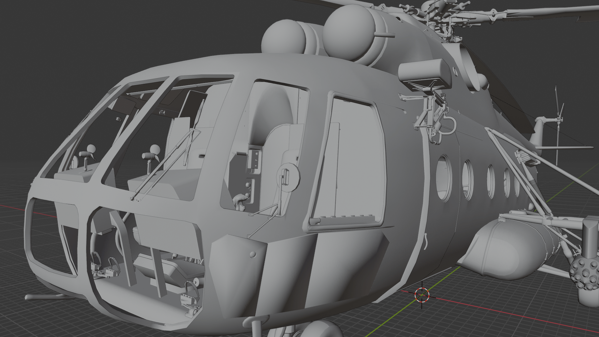 Mil Mi-8MT Helicopter STL 3D Print Model