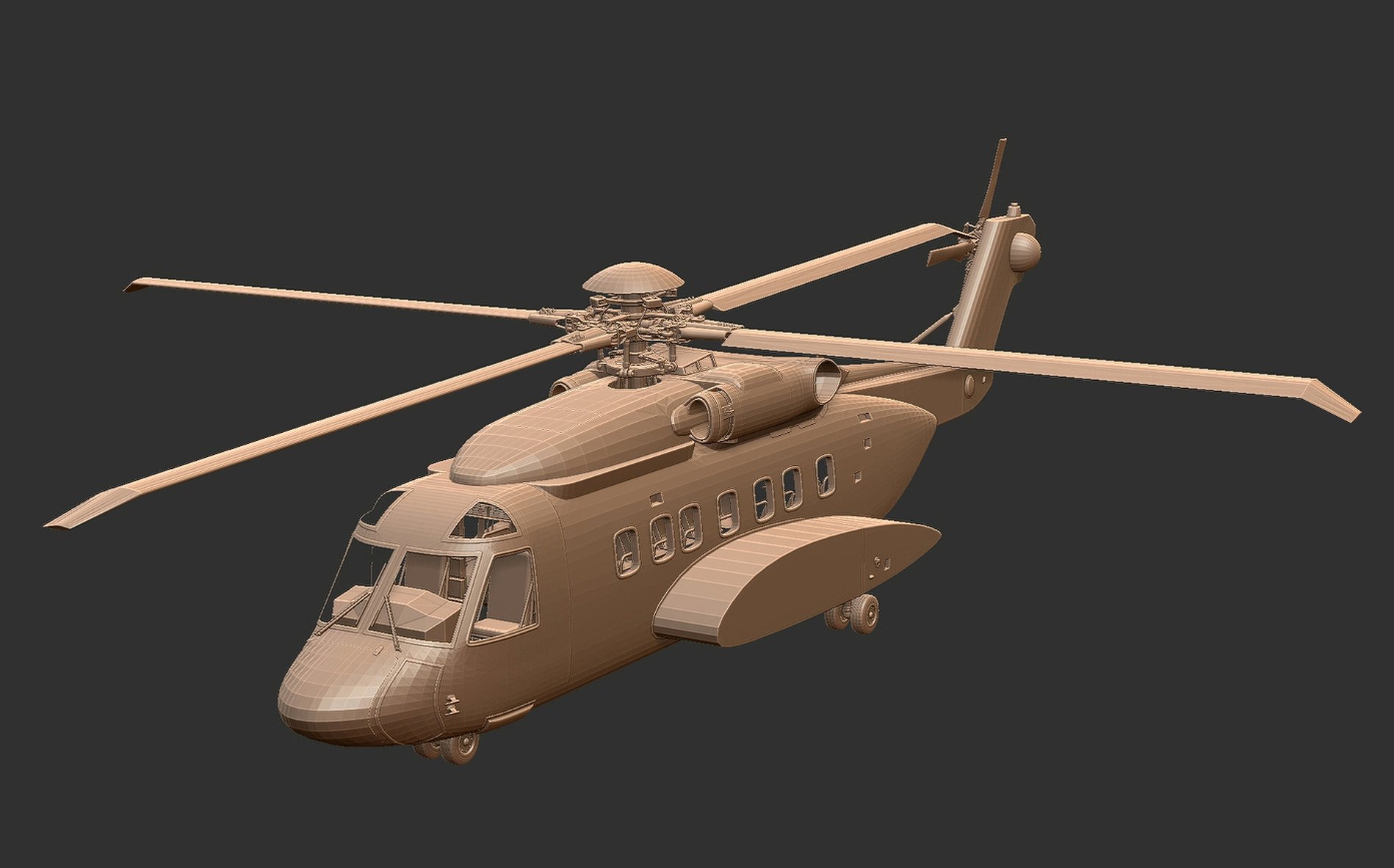 Sikorsky S-92 Helicopter STL 3D Print Model