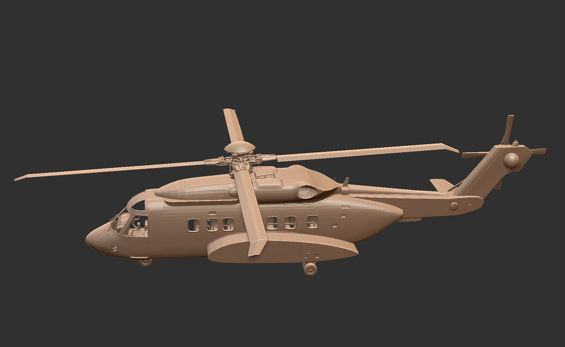 Sikorsky S-92 Helicopter STL 3D Print Model