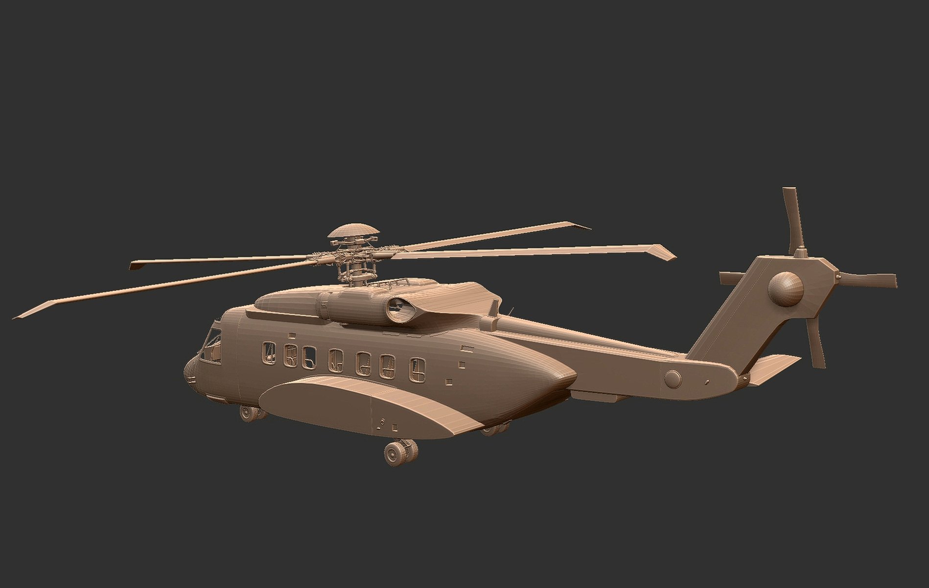 Sikorsky S-92 Helicopter STL 3D Print Model